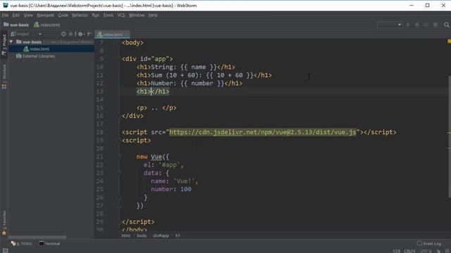 VUE JS | ИНТЕРПОЛЯЦИЯ | Практические уроки с нуля #2 смотреть онлайн