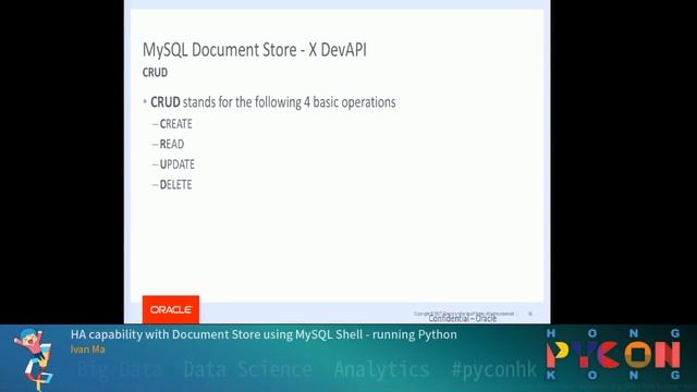 PyCon HK 2017 - HA capability with Document Store using MySQL Shell - running Python смотреть онлайн