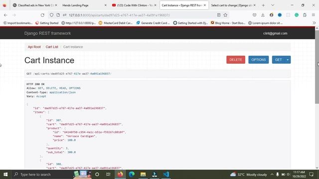 Deleting a Cart | Django Rest Framework | Build an Ecommerce Restful API - pt 12 смотреть онлайн