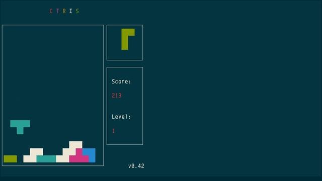 ctris (ctetris), ncurses Tetris clone смотреть онлайн