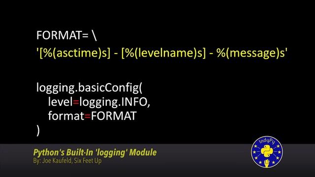"Python's Built-In 'logging' Module" By Joe Kaufeld смотреть онлайн