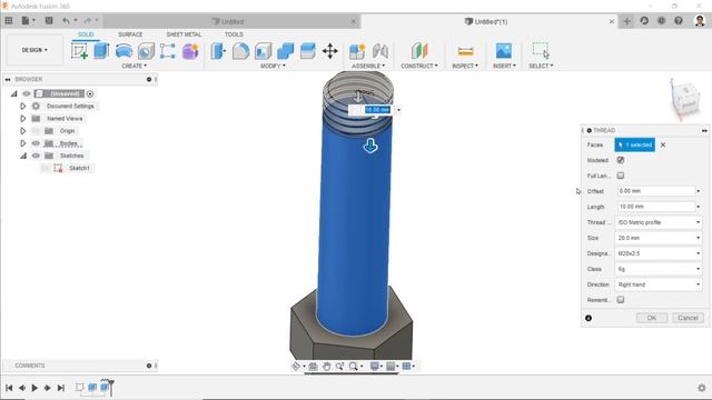 How to make Bolt in Autodesk Fusion 360 смотреть онлайн
