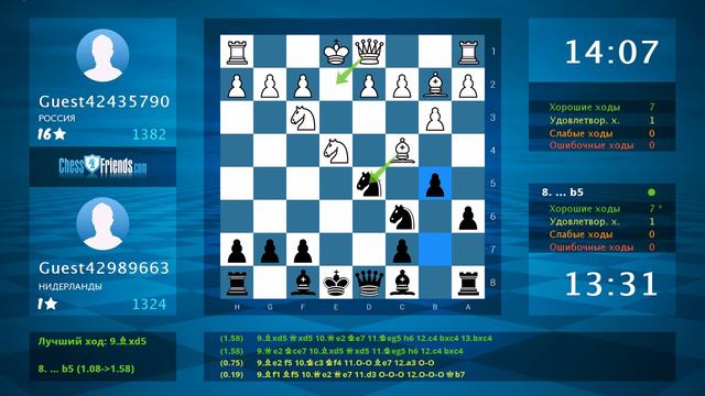 Chess Game Analysis: Guest42435790 - Guest42989663 : 0-1 (By ChessFriends.com) смотреть онлайн