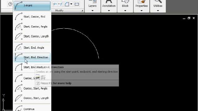 AutoCad - 8-1 الطريقة 1لرسم قوس смотреть онлайн