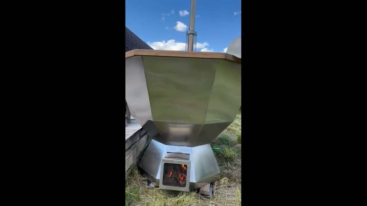 Банный чан с интегрированной печью