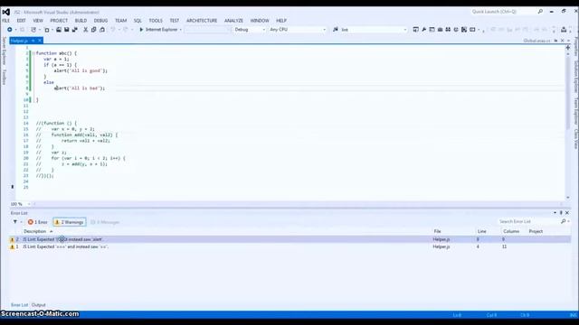 Learn JavaScript LINTER TOOLS- JSLINT/JSHINT Demo смотреть онлайн