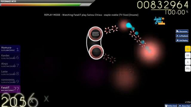 Osu! - Saitou Chiwa - Staple Stable (TV Size) [Insane] + Hidden & DoubleTime - SS-Rank 100,00% смотреть онлайн