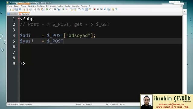 Php Dersleri 7 - Post ve Get Methodu ile Veri Yollama смотреть онлайн