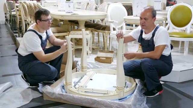 Сборка столов NAPOLI (круглый, овальный) смотреть онлайн