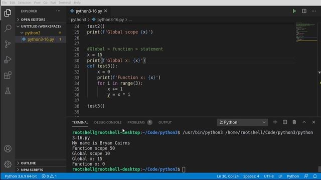 Python 3 - Episode 16 - Functions and scope смотреть онлайн