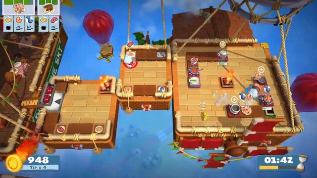 Overcooked 2 [World Record] Lvl 2-2 - 2 Players - Score: 2172