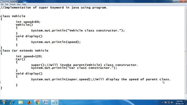 super keyword in java смотреть онлайн