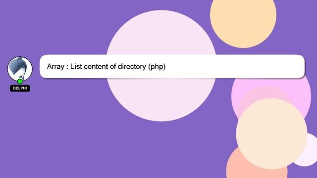 Array : List content of directory (php) смотреть онлайн