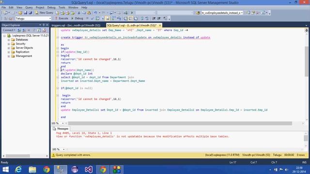 30 SQL Server Tutorial HindiDML instead of update trigger for update statement смотреть онлайн