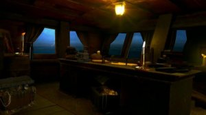 Pirate ship ambience🚢 | Creaky ship, waves, rain, thunder sounds | Alluring Ambience