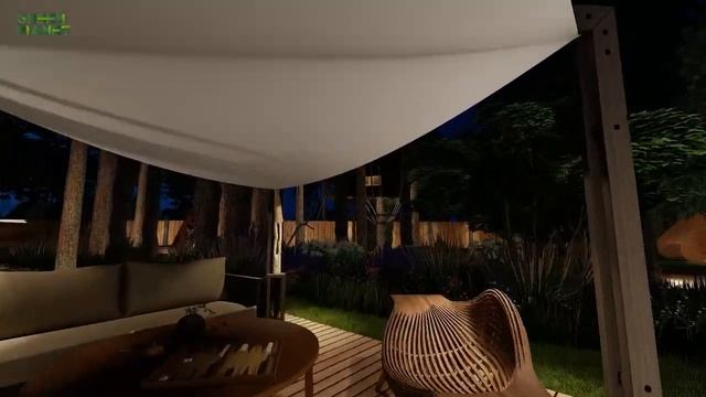 Green Planet. Троица. Вечерняя визуализация ландшафтного проекта