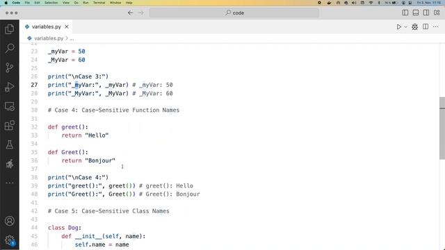 Python for Beginners - Lesson 1.1 - Demonstrating Case Sensitive Variables in Python смотреть онлайн