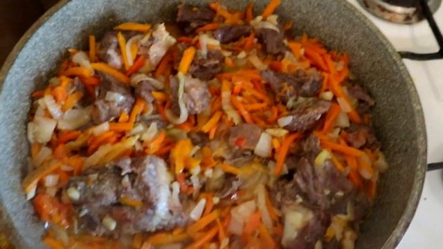 Плов из говядины на сковороде Очень вкусный рецепт! смотреть онлайн