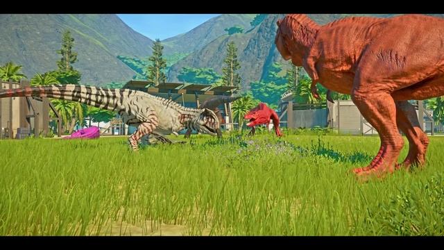 T-REX Squad vs All Large Carnivore Dinosaurs Fighting - Jurassic World Evolution Dinosaur Mods смотреть онлайн