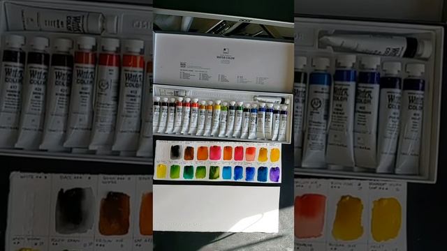 Обзор Корейской акварели Shinhan Professional 20 тюбиков. Значение символов на тюбиках акварели.