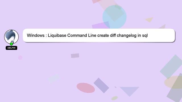 Windows : Liquibase Command Line create diff changelog in sql смотреть онлайн