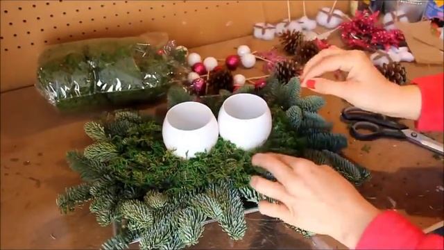 Подсвечник из живых веточек ели. смотреть онлайн