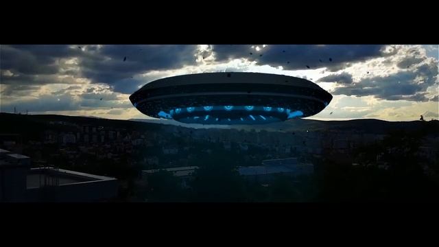 Spaceship hovering above the city/ VFX 3D смотреть онлайн