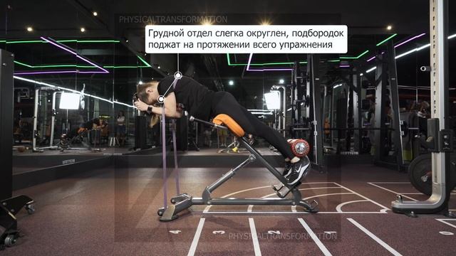 Гиперэкстензия с резиной диск у головы (Hyperextension with rubber band (plate overhead)) смотреть онлайн
