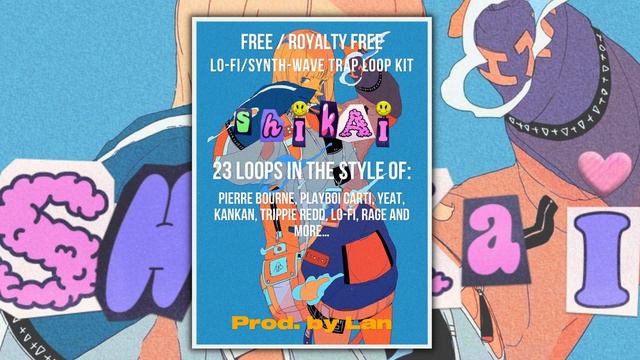 [100% Royalty Free/Free Download] Lo-Fi/Synth-Wave Trap Loop / Sample Kit - "Shikai" | (23) Loops смотреть онлайн