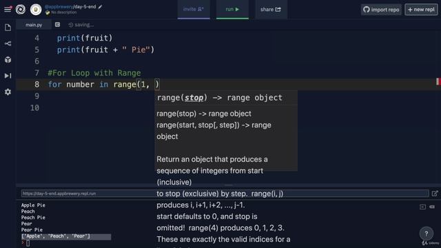 Day 5 - Python Loops - 5 for loops and the range() function смотреть онлайн