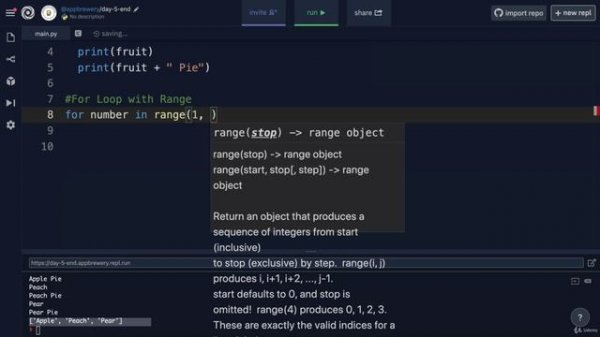 Day 5 - Python Loops - 5 for loops and the range() function
