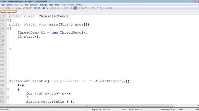 Thread Creation in Java - extends Thread смотреть онлайн