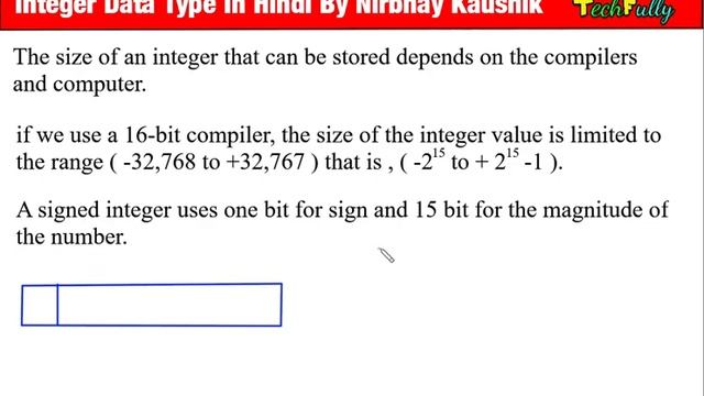 Integer Data Types In C | In Hindi By Nirbhay Kaushik смотреть онлайн