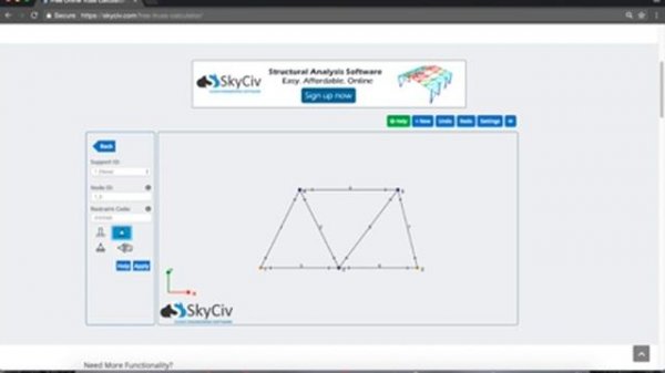 Free Online Truss Calculator Tutorial - SkyCiv Engineering