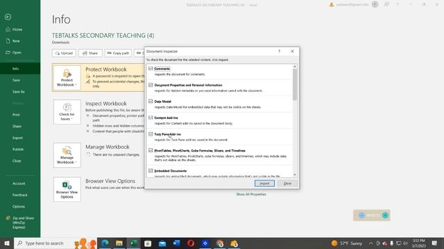 How to inspect a workbook for hidden properties смотреть онлайн