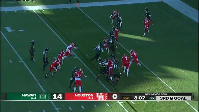 Hawaii Cordeiro 52 Yd Run & Laulu TD New Mexico Bowl Hawaii v Houston смотреть онлайн