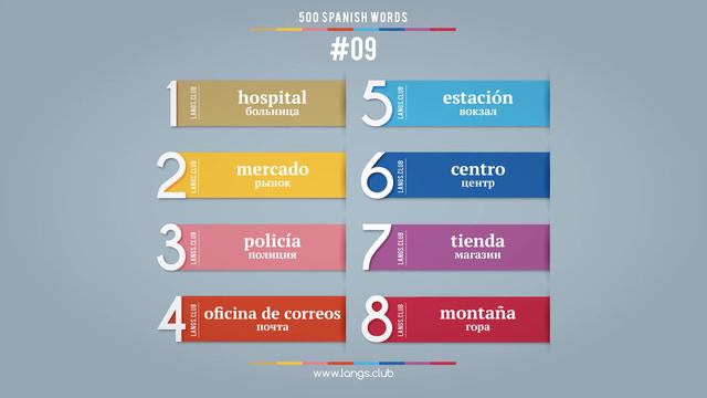 #09 - Испанский язык - 400 слов. Изучаем испанский язык самостоятельно. смотреть онлайн