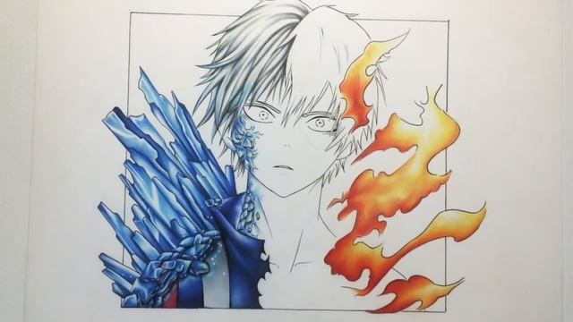 Drawing Shoto Todoroki from My Hero Academia using Color Pencils смотреть онлайн