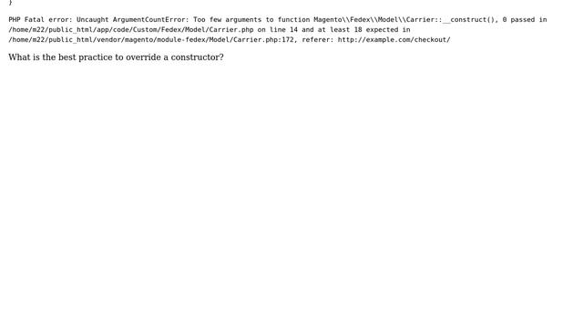 Magento: Override module-fedex Carrier.php constructor смотреть онлайн