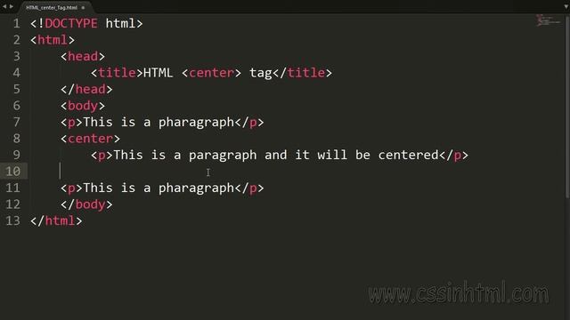 HTML center Tag смотреть онлайн