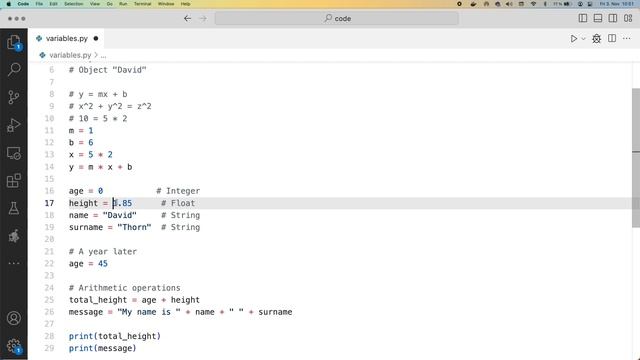 Python for Beginners Lesson 1 Variable declaration and data types смотреть онлайн