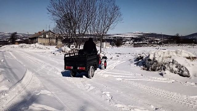 Мотороллер Муравей (Китай) + Мотоблок МТЗ 08Н Бералус = Мотоблок с прицепом (телегой). смотреть онлайн