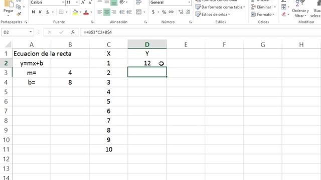 Ecuacion De La Recta Con Excel