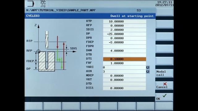 SINUMERIK 808D Tutorial Milling Bagian 17 - Cycle83 Drilling