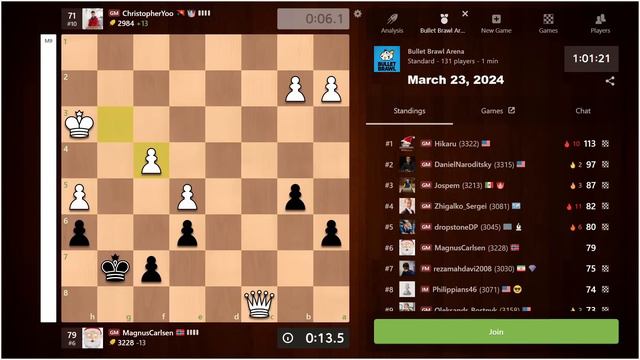 🔴 Magnus Carlsen | Bullet Brawl Arena | March 23, 2024 | Chesscom