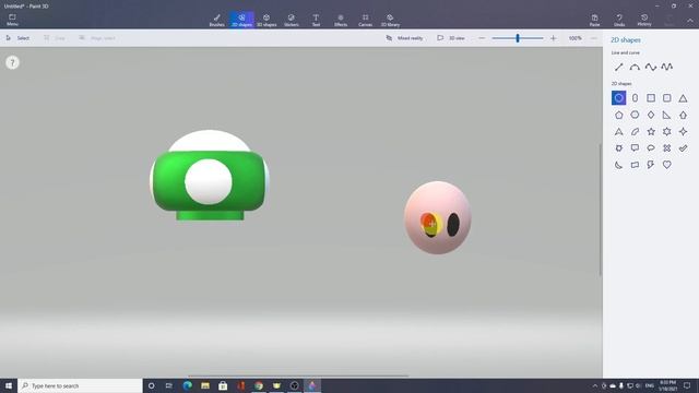 Windows 10 - Paint 3D - Super Mario Green Mushroom смотреть онлайн