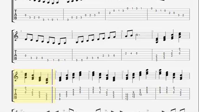 Guitar Exercise - Natural Scale with Tablature - C major смотреть онлайн