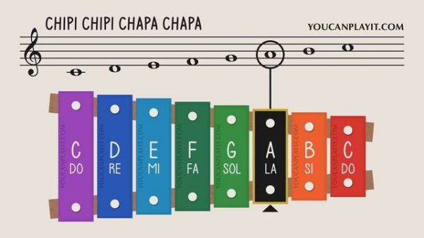 How to play Chipi Chipi Chapa Chapa on a Xylophone - Easy Songs - Tutorial