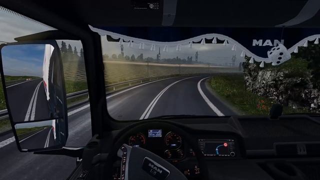 ETS2 1.28 - Poland Rebuilding - MAN TGX Tandem - Dolly Trailer - Realistic Graphics - ProMods 2.20 смотреть онлайн
