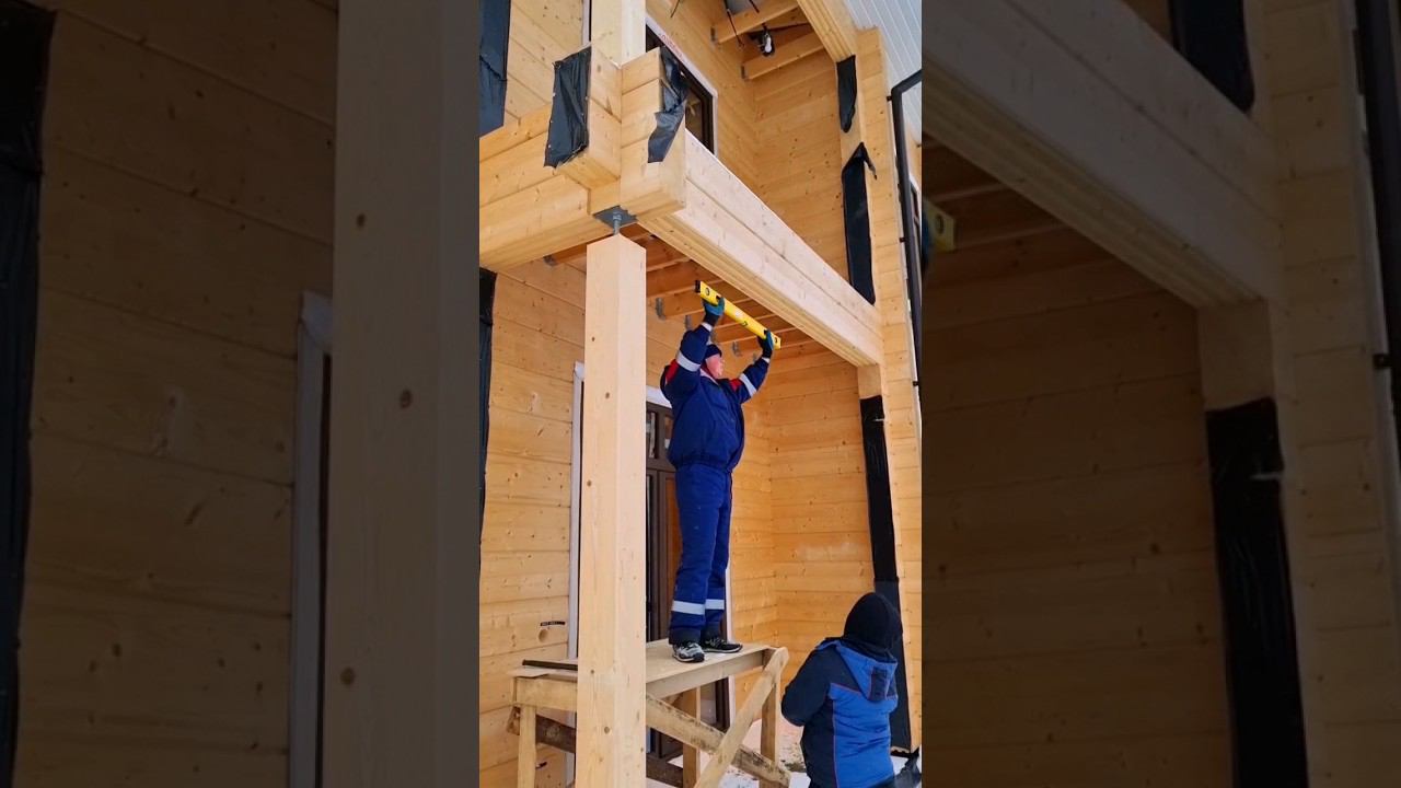 Техобслуживание строящегося дома 285 м2 из клееного бруса #рубкофф #загородныйдом #клееныйбрус смотреть онлайн